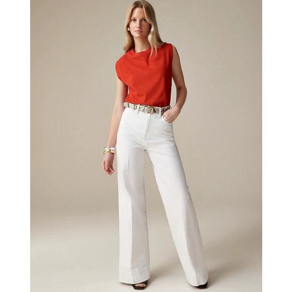 J Crew Wide Leg Trouser Trendy Jeans US Women's 31 Tall New